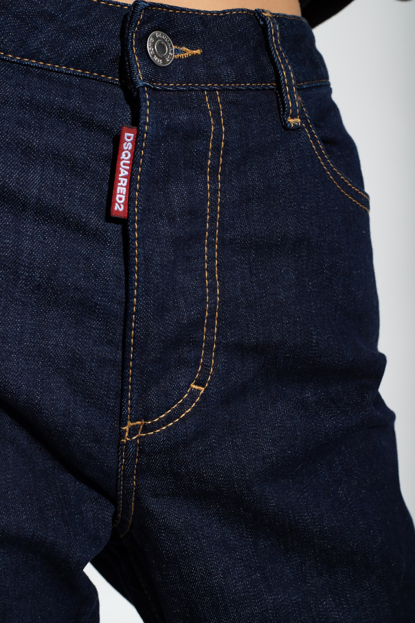 Pantalon Jeans Dsquared2 Boston Bleu Denim - Coupe Droite, Taille Haute, Taille XS/IT38, Neuf Sans étiquettes